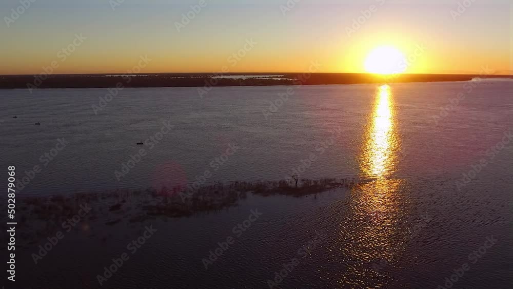 Amazing sunset in latin america river. Golden hour Amazing sunset in latin america river. Golden hour