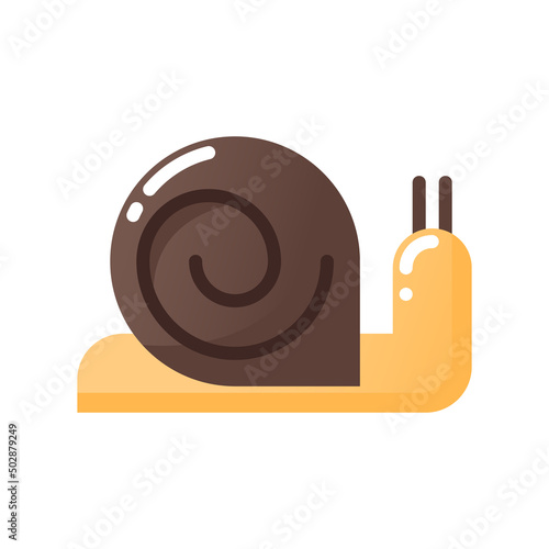 snail flat gradient style icon. vector illustration for graphic design, website, app