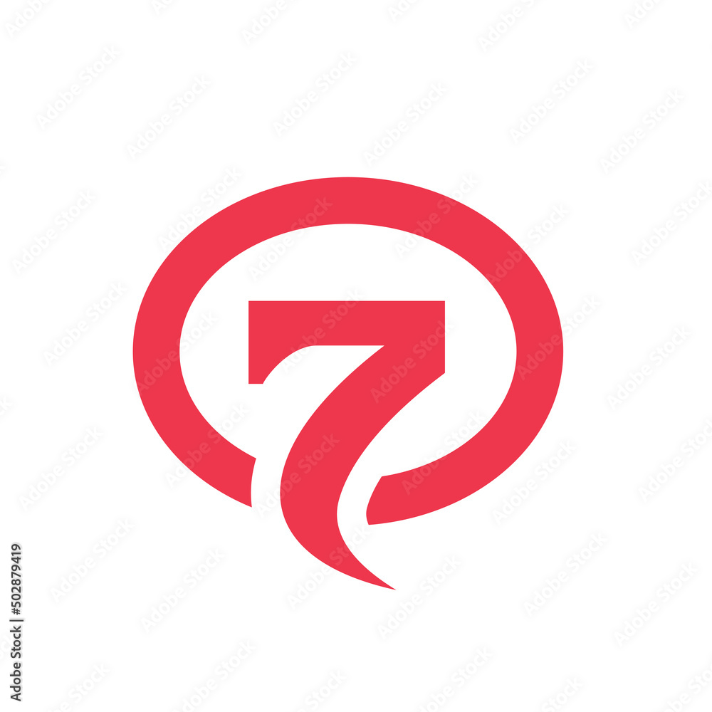 Number 7 logo design, number seven icon vector Number 7 logo design, number seven icon vector