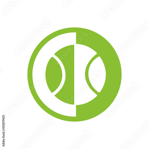 Green tennis ball logo icon design element - Vector