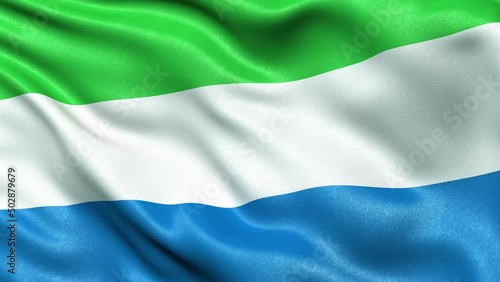 Sierra Leone Flag Seamless Loop. 3D animation.