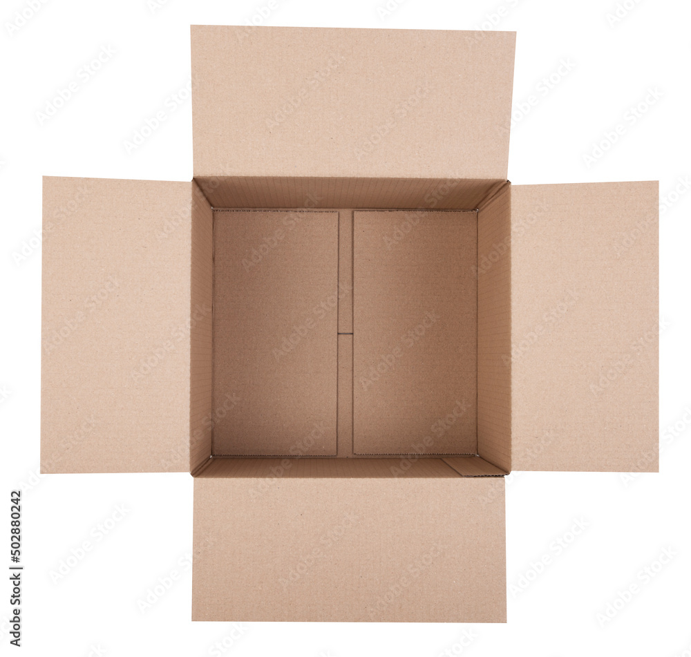 Corrugated cardboard box, object isolated on a white background. Corrugated cardboard box, object isolated on a white background.