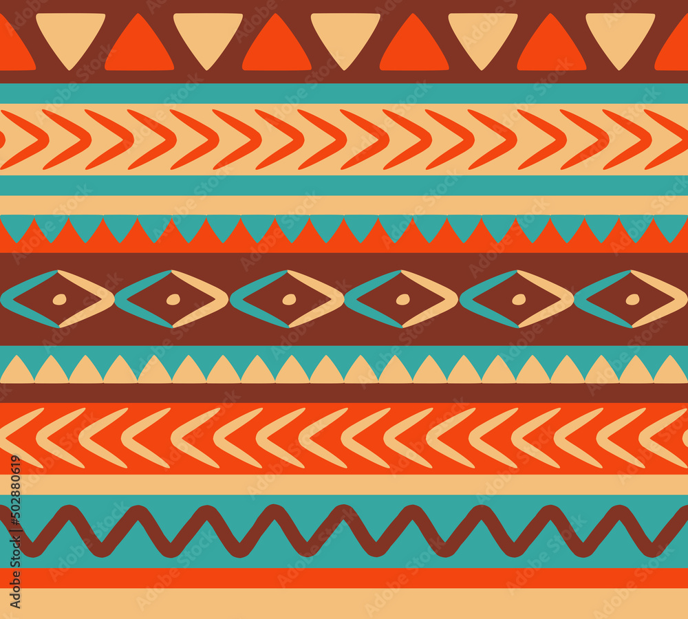 Seamless ethnic vector pattern, American indian native stripes fabric background Seamless ethnic vector pattern, American indian native stripes fabric background