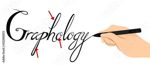 Hand Graphology Write Pen Illustration