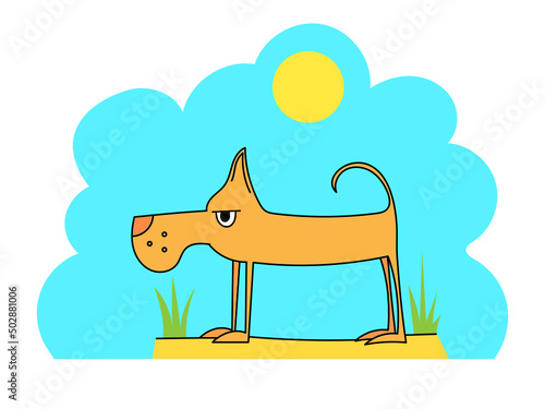 Cartoon drawing - dissatisfied dog.