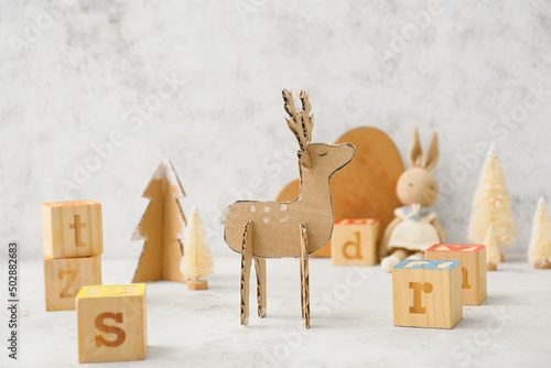 Handmade cardboard reindeer...