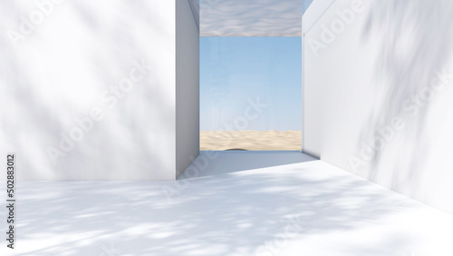 Empty room with Wall Background. 3D illustration, 3D rendering