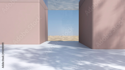 Empty room with Wall Background. 3D illustration, 3D rendering 