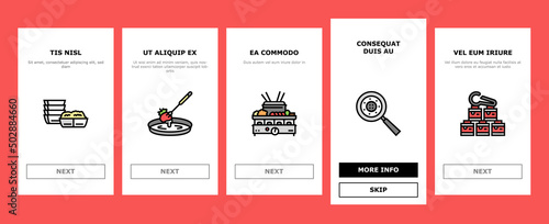 Fondue Cooking Delicious Meal Onboarding Mobile App Page Screen Vector. Cheese And Chocolate Tasty Dish Prepared In Warmer Kitchen Appliance Electronic Equipment. Preparing Raclette Food Illustrations