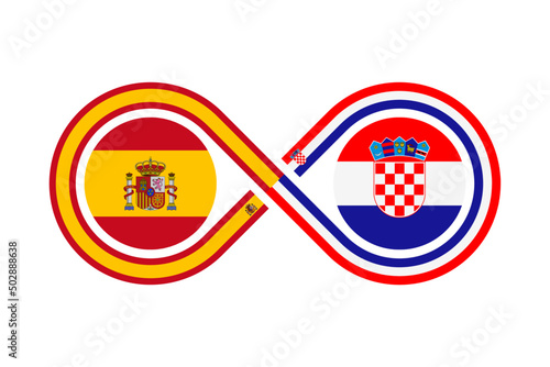 unity concept. spanish and croatian language translation icon. vector illustration isolated on white background photo