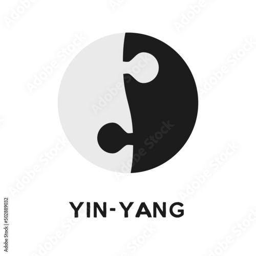 Yin - yang puzzle circle. Harmony and balance concept. Logotype element.