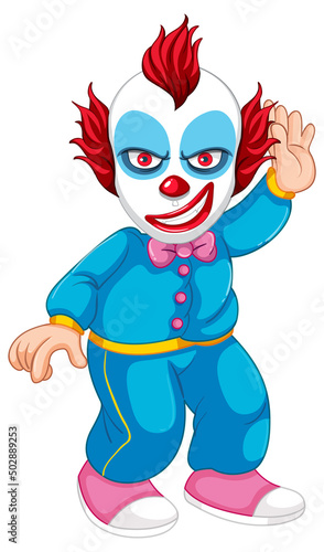 Clown in blue outfits