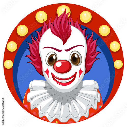 Cartoon clown with red nose