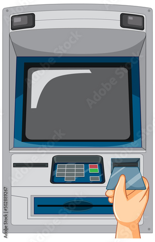 ATM machine isolated on white background