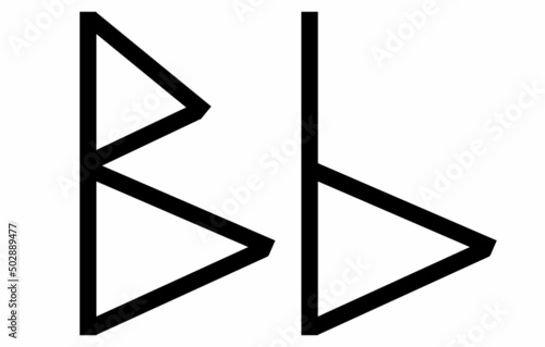 vector runic scandinavian celtic alphabet letter B