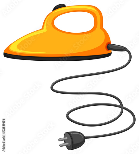 Electric iron in yellow color