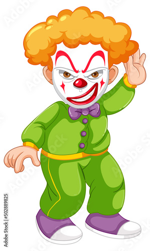 Clown in green outfits