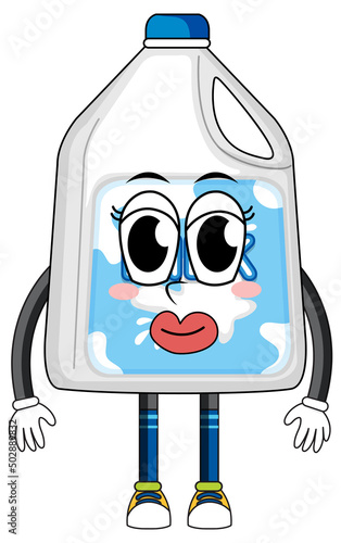 Bottle of milk with face