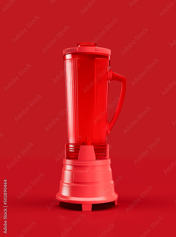 Obraz premium Monochrome Vintage blender, retro kitchen appliance front view, 3d rendering