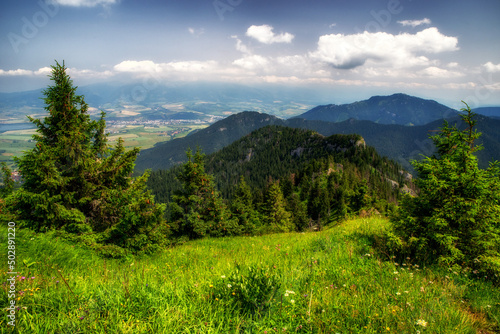 Summer mountain meadow on hillside of hill © Jaroslav Moravcik
