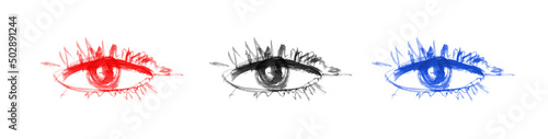 Hand Drawn Eye Icon Isolated