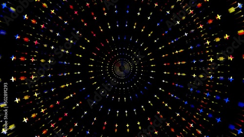 Geometric figures. Abstract background. Kaleidoscopic animation. Mandala pattern. Hypnotic motion. photo