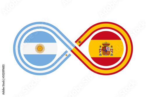 unity concept. argentinian spanish and spanish language translation icon. vector illustration isolated on white background