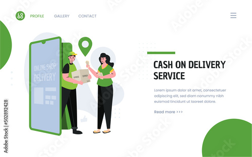 Online shop delivery service with cash on delivery concept
