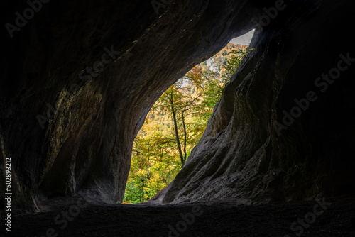 View from big cave called Dragon hole in Sulov rocks at Slovakia