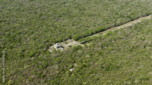Dzibilchaltun Maya culture archeological site the jungle, Yucatan, Mexico photo