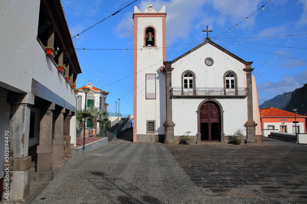 Igreja do Senhor Born Jesus (Church of the Good Lord Jesus) in Ponta Delgada located on the North coast of Madeira island, Portugal 
