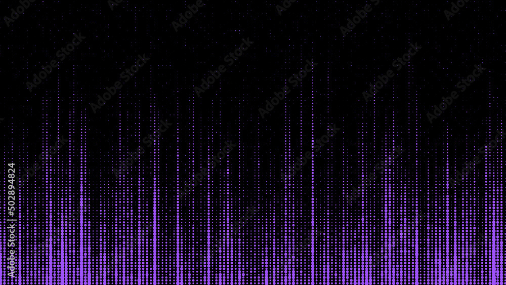 Purple matrix on the dark background with noise effect and dots. Big