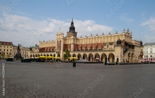 The Cloth Hall (Sukiennice Kraków) on Main Market Square in the Old Town district of Krakow, Poland. UNESCO World Heritage Site.