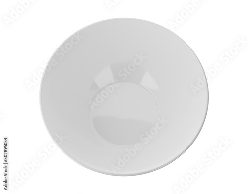 white bolw isolated on white background 3D Render