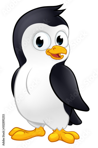 Penguin Bird Cute Cartoon W...