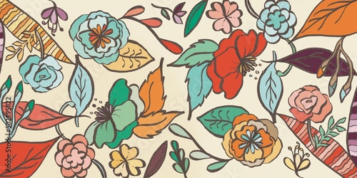 Pattern with abstract flowers