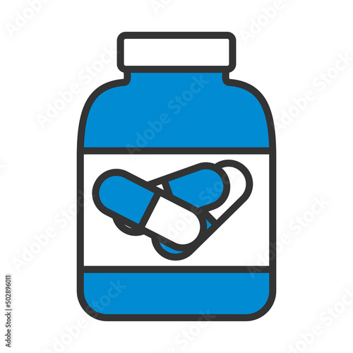 Icon Of Fitness Pills In Container