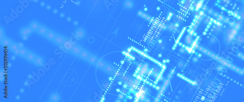 Quantum processing. Deep learning artificial intelligence. Future new technology  for business or science presentation