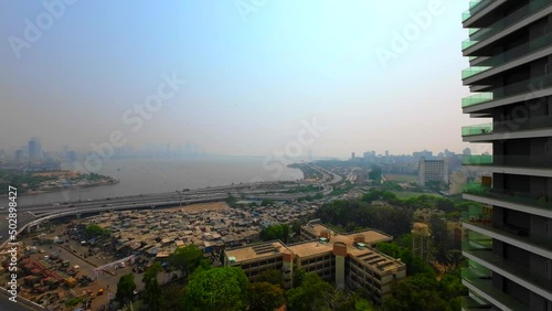 Bandra reclamation top view India Mumbai  flyover KC marg photo
