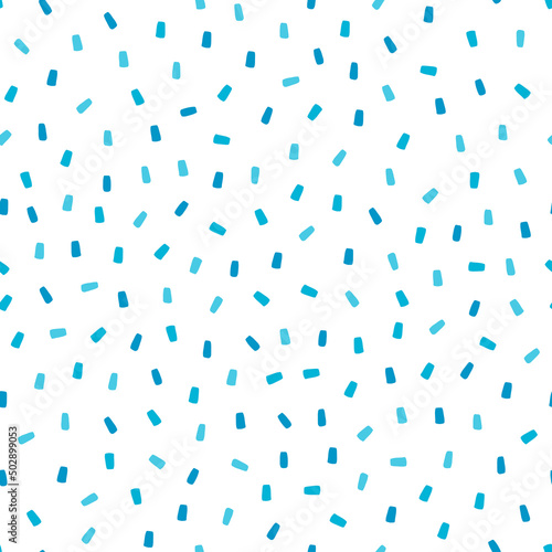 White seamless pattern with blue sprinkles background.
