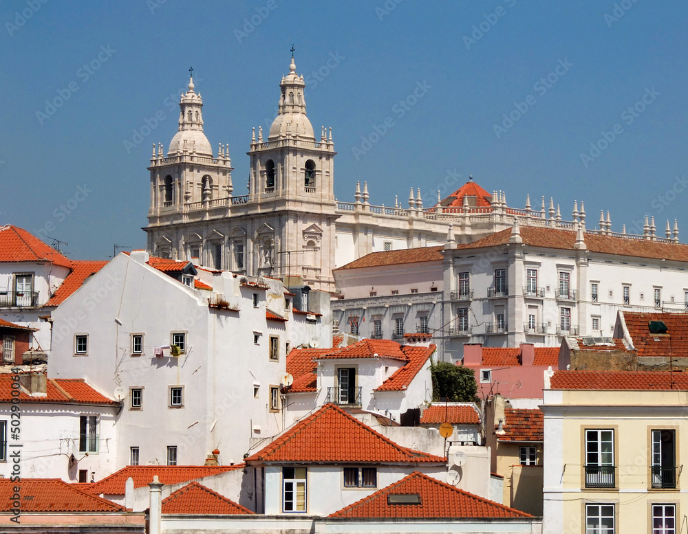 Panoramic view of Lisbon Old Town, Portugal
