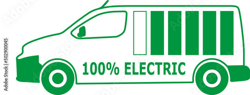 100% Electric Logo Van with writing