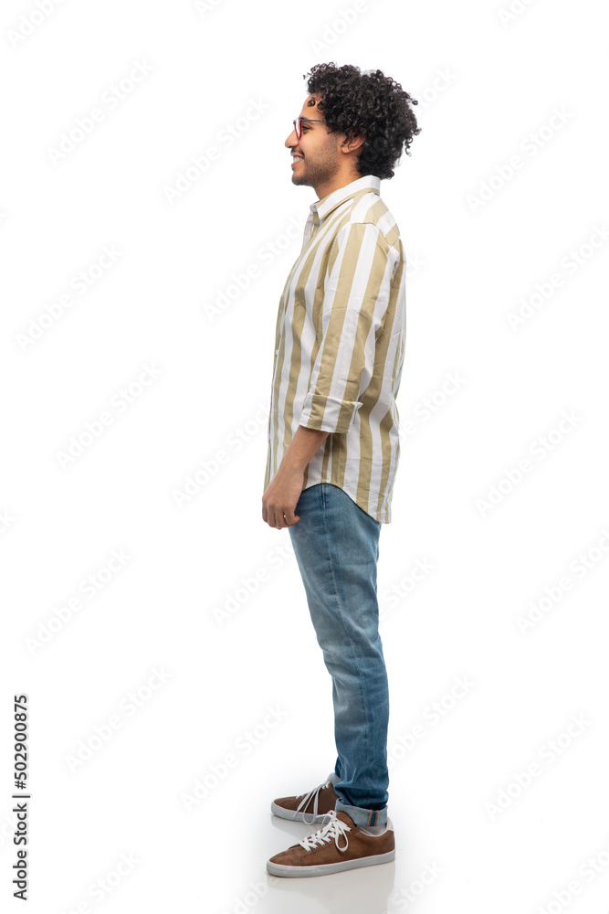 people concept - smiling young man in glasses over white background people concept - smiling young man in glasses over white background