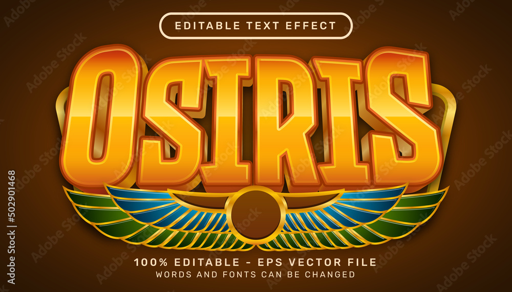 ossiris 3d text effect and editable text effect