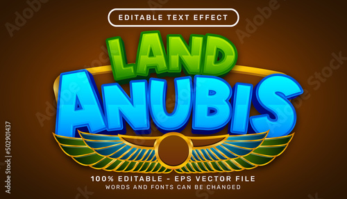 land anubis 3d text effect and editable text effect