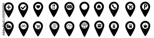 Map Pin vector icon set. pointer illustration sign collection. Navigation symbol.
