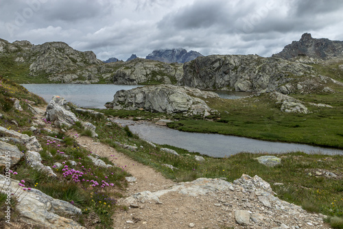 Lac Longet et Mont Viso  , paysage du Queyras en été , hautes-Alpes , France photo
