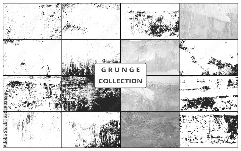 Distressed texture overlay vector collection. Rough Grunge texture background