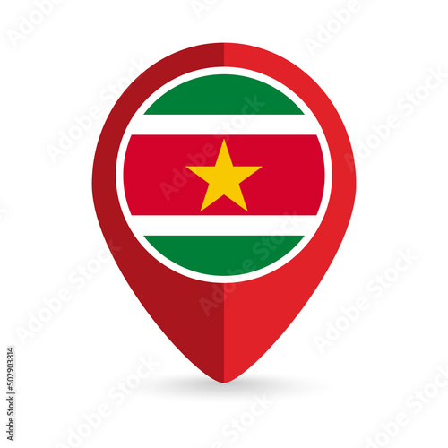 Map pointer with contry Suriname. Suriname flag. Vector illustration. Free Download Map pointer with contry Suriname. Suriname flag. Vector illustration. - GFXLoad