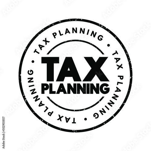 Tax Planning text stamp, concept background